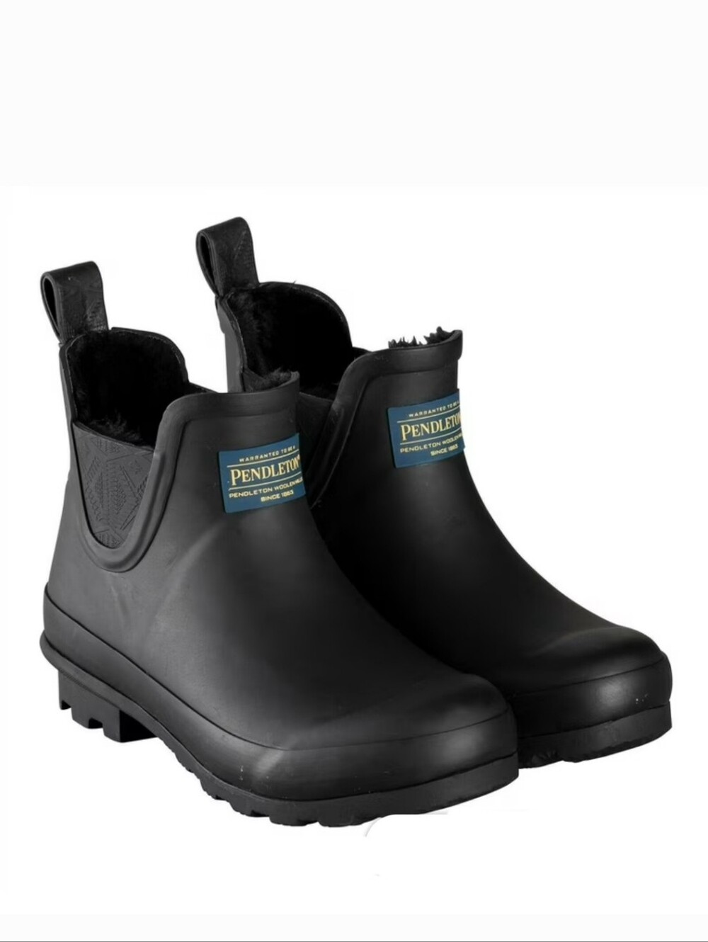 PENDLETON WATERPROOF CHELSEA PULL ON RUBBER BOOTS LINED BLACK SIZE 9
